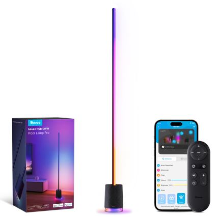 Govee - Candeeiro de chão LED com regulação e colunas Pro RGBICWW 2200-6500K Wi-Fi + comando