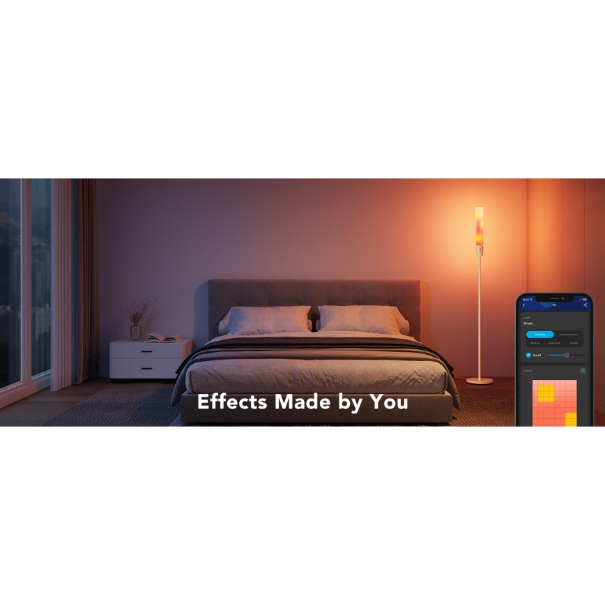 Govee - Candeeiro de chão LED com regulação CYLINDER SMART RGBICWW 2200-6500K