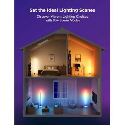 Govee - Candeeiro de chão LED com regulação Smart MATTER LED RGBICWW 2200-6500K Wi-Fi + comando