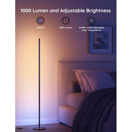 Govee - Candeeiro de pé LED RGBW regulável LITE MATTER LED/24W/230V Wi-Fi