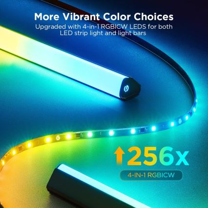 Govee - CONJUNTO 2x Backlight TV 55-65 SMART LED retroiluminação RGBICW Wi-Fi