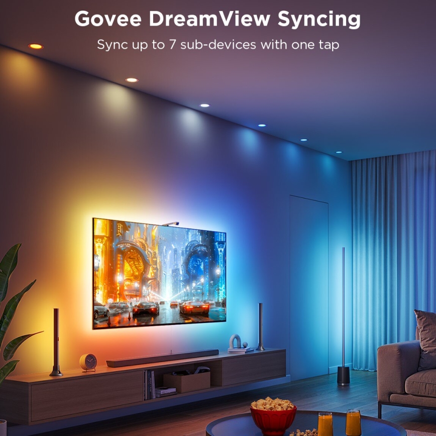 Govee - CONJUNTO 2x Backlight TV 55-65 SMART LED retroiluminação RGBICW Wi-Fi