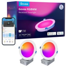 Govee - CONJUNTO 2x LED RGBWW Iluminação embutida LED/11W/230V Smart 2700-6500K