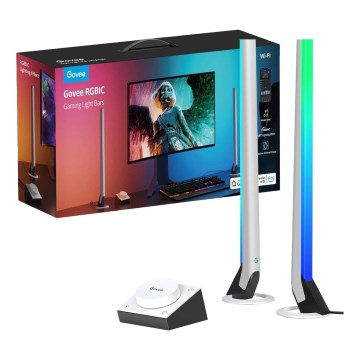 Govee - Conjunto com 2x Smart Gaming Wi-Fi LED RGBIC Painéis + Smart Dual branco + comando remoto