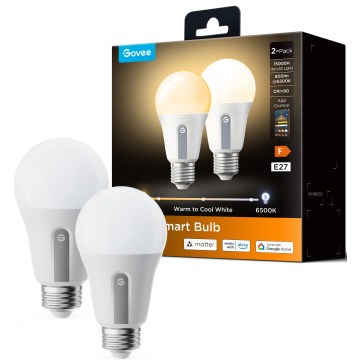 Govee - Conjunto de 2 lâmpadas LED reguláveis Smart MATTER A60 E27/9W/230V 2700-6500K Wi-Fi