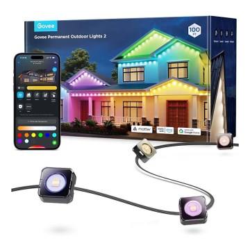 Govee - Cordão de downlights LED RGBIC 30 m Wi-Fi Matter IP67