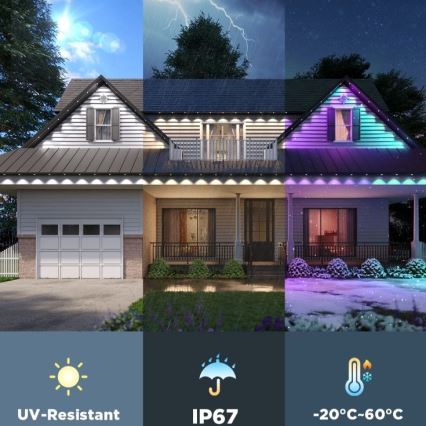 Govee - Cordão de spots LED RGBIC 30 m, Wi‑Fi, Matter, IP67