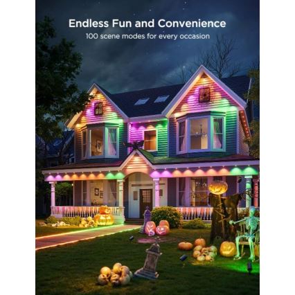 Govee - Cordão de spots LED RGBIC 30 m, Wi‑Fi, Matter, IP67