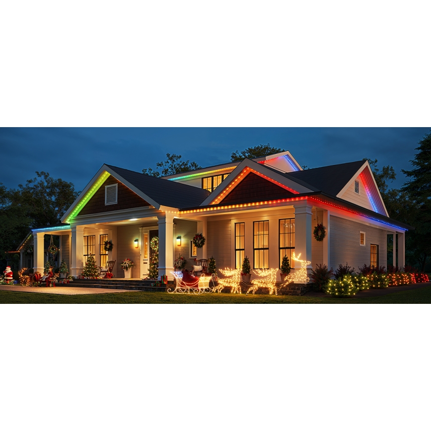 Govee - Corrente de Natal LED RGBICW para exterior 2700-6500K 20m Wi-Fi Matter IP66