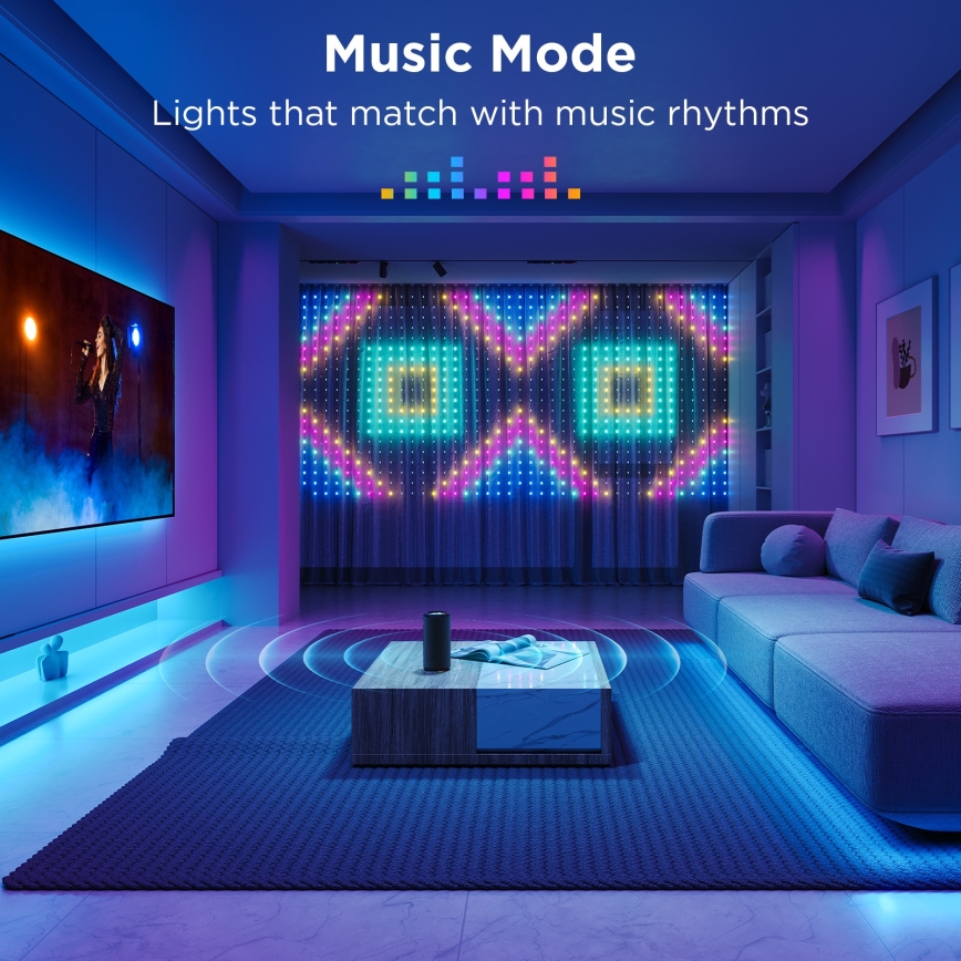 Govee - Corrente decorativa LED RGB regulável LED/15W/230V IP65 Wi-Fi