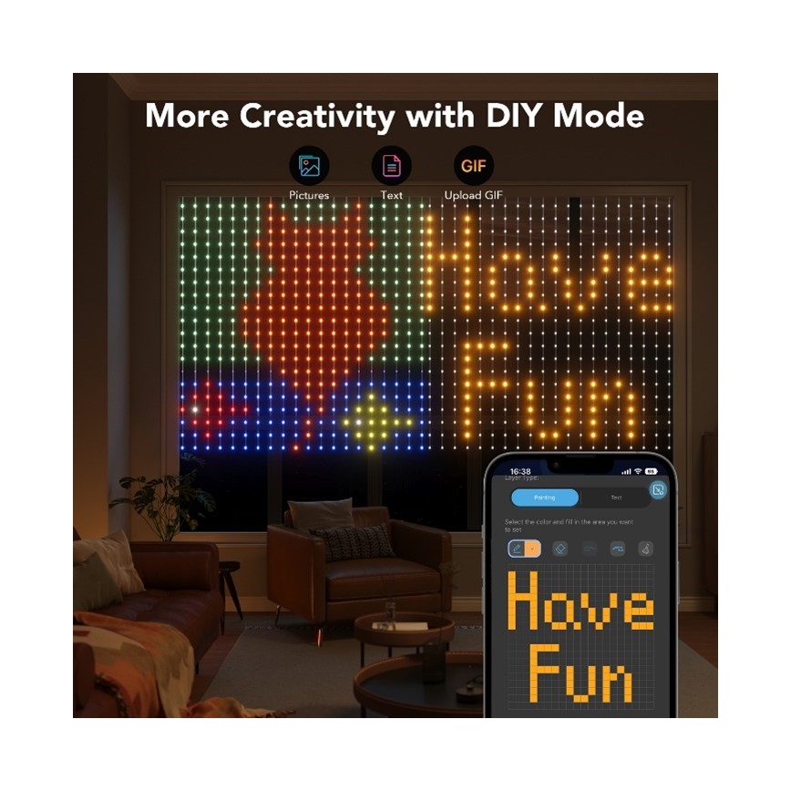 Govee - Corrente decorativa LED RGB regulável LED/15W/230V IP65 Wi-Fi