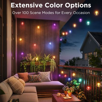 Govee - Corrente decorativa LED RGBICW para exterior regulável LED/24W/230V IP67 2700-6500K Wi-Fi