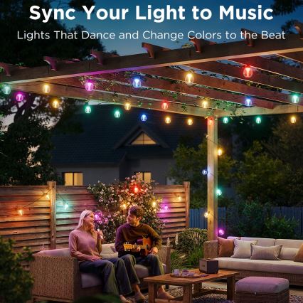 Govee - Corrente decorativa LED RGBICW para exterior regulável LED/24W/230V IP67 2700-6500K Wi-Fi