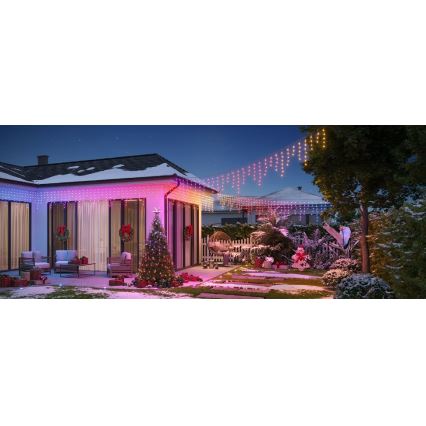 Govee - Corrente exterior LED RGBIC Inteligente icicles 10m Wi-Fi Matter IP65