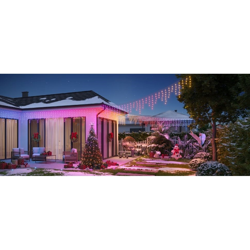 Govee - Corrente exterior LED RGBIC Inteligente icicles 10m Wi-Fi Matter IP65