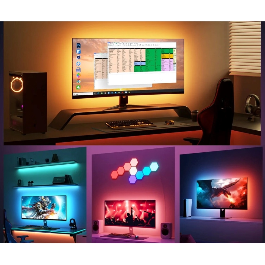 Govee - Dreamview G1 Smart LED RGBIC monitor iluminação 27-34 Wi-Fi