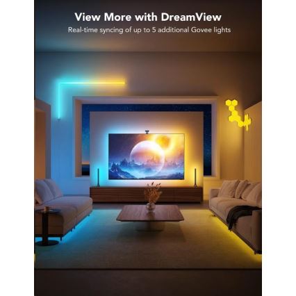 Govee - DreamView T2 DUAL TV 55-65 Iluminação LED Smart RGBIC Wi‑Fi + comando remoto