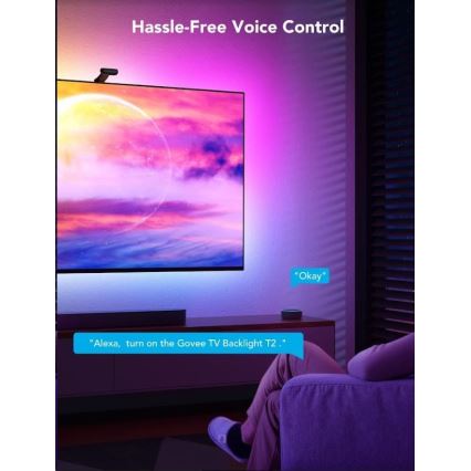 Govee - DreamView T2 DUAL TV 55-65 Iluminação LED Smart RGBIC Wi‑Fi + comando remoto