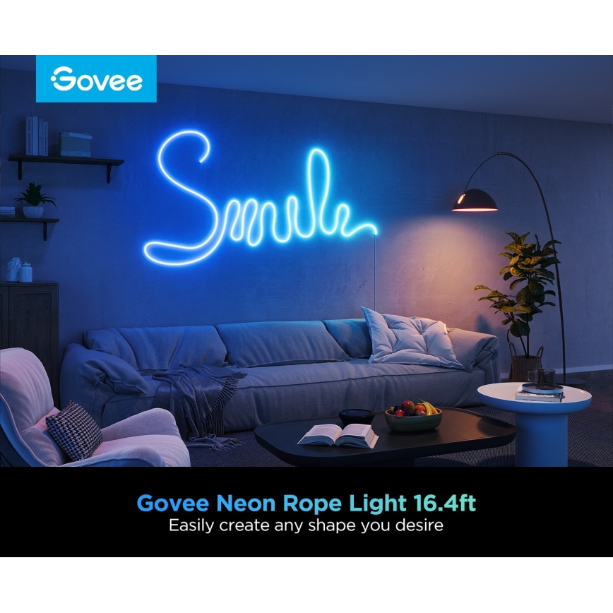 Govee - Fita LED dobrável Neon 2 MATTER 5m RGBIC Wi-Fi IP67