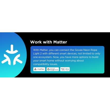 Govee - Fita LED dobrável Neon 2 MATTER 5m RGBIC Wi-Fi IP67