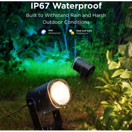 Govee - CONJUNTO 2x LED RGBWW Holofote regulável LED/12W/230V IP67 2700-6500K Wi-Fi