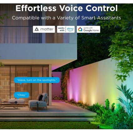 Govee - CONJUNTO 2x LED RGBWW Holofote regulável LED/12W/230V IP67 2700-6500K Wi-Fi