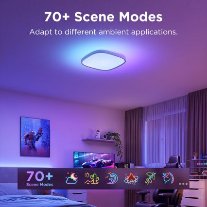 Govee - Iluminação de teto LED RGBIC com regulação LED/24W/230V 2700-6500K Wi-Fi 30x30 cm