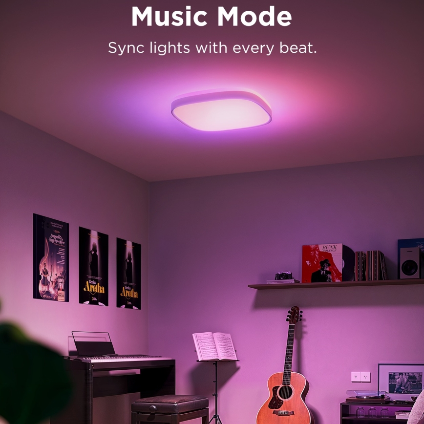 Govee - Iluminação de teto LED RGBIC com regulação LED/24W/230V 2700-6500K Wi-Fi 30x30 cm