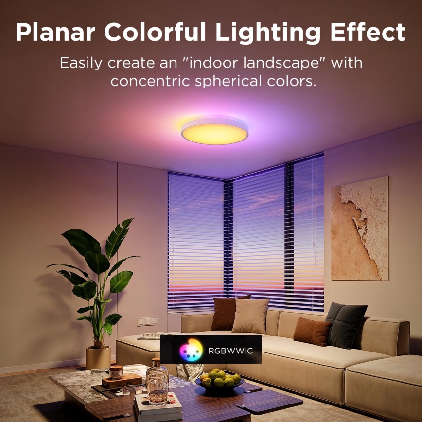 Govee - Iluminação de teto LED RGBIC com regulação LED/49W/230V 2700-6500K Wi-Fi diâmetro 38 cm