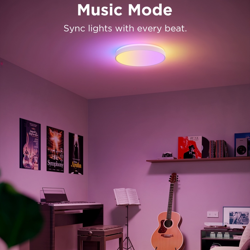 Govee - Iluminação de teto LED RGBIC com regulação LED/49W/230V 2700-6500K Wi-Fi diâmetro 38 cm