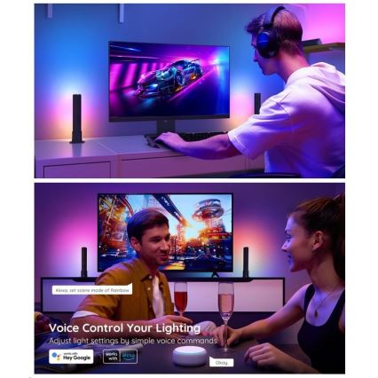 Govee - CONJUNTO 2x Flow Plus SMART LED para TV e Jogos - RGBICWW Wi-Fi