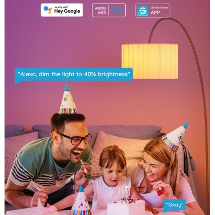 Govee - LED RGBWW Lâmpada regulável inteligente MATTER E27/9W/230V 2700-6500K Wi-Fi
