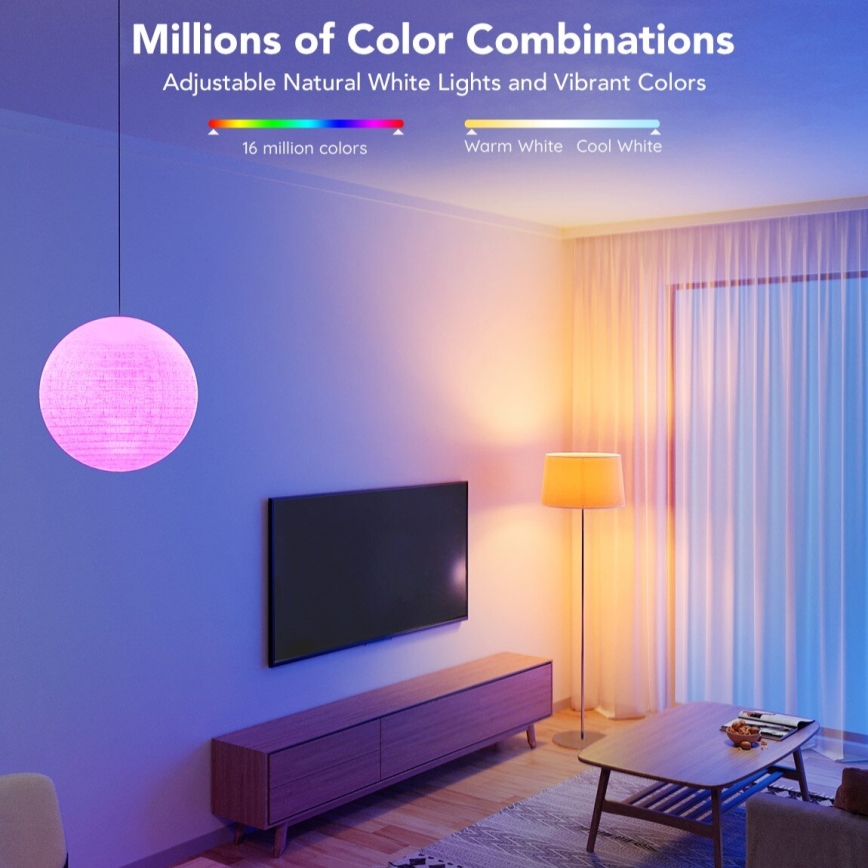 Govee - LED RGBWW Lâmpada regulável inteligente MATTER E27/9W/230V 2700-6500K Wi-Fi