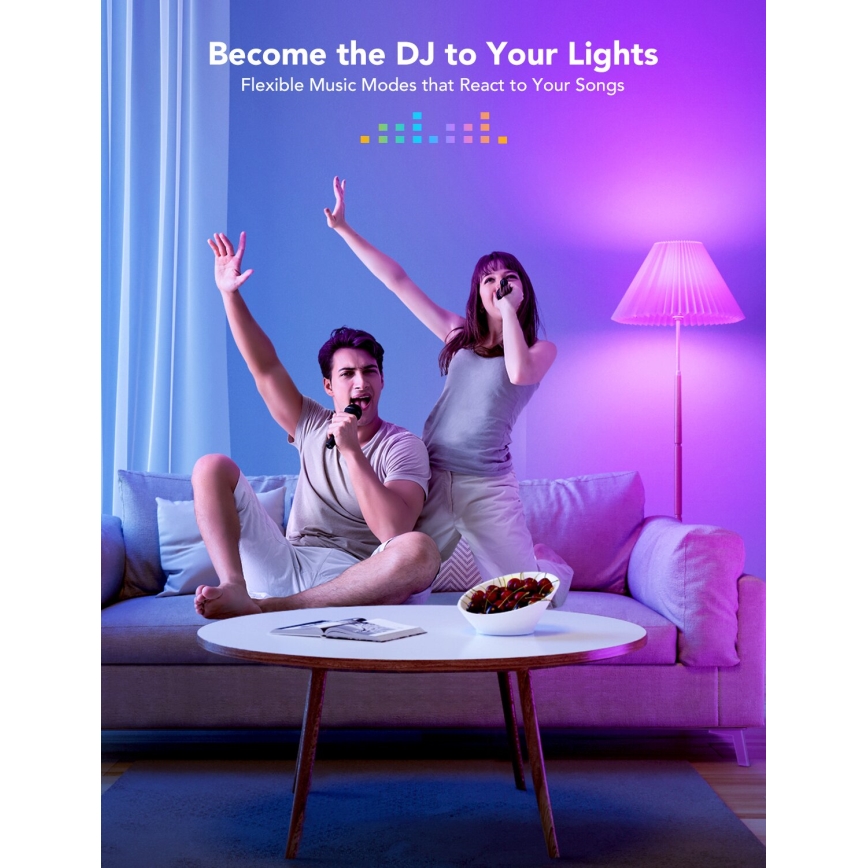 Govee - LED RGBWW Lâmpada regulável inteligente MATTER E27/9W/230V 2700-6500K Wi-Fi
