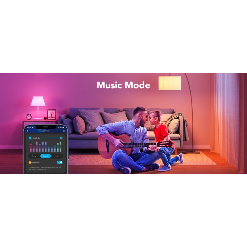 Govee - LED RGBWW Lâmpada regulável inteligente MATTER E27/9W/230V 2700-6500K Wi-Fi