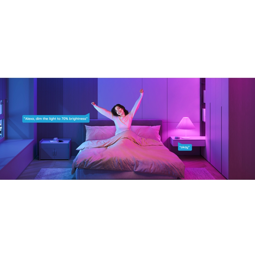Govee - LED RGBWW Lâmpada regulável inteligente MATTER E27/9W/230V 2700-6500K Wi-Fi