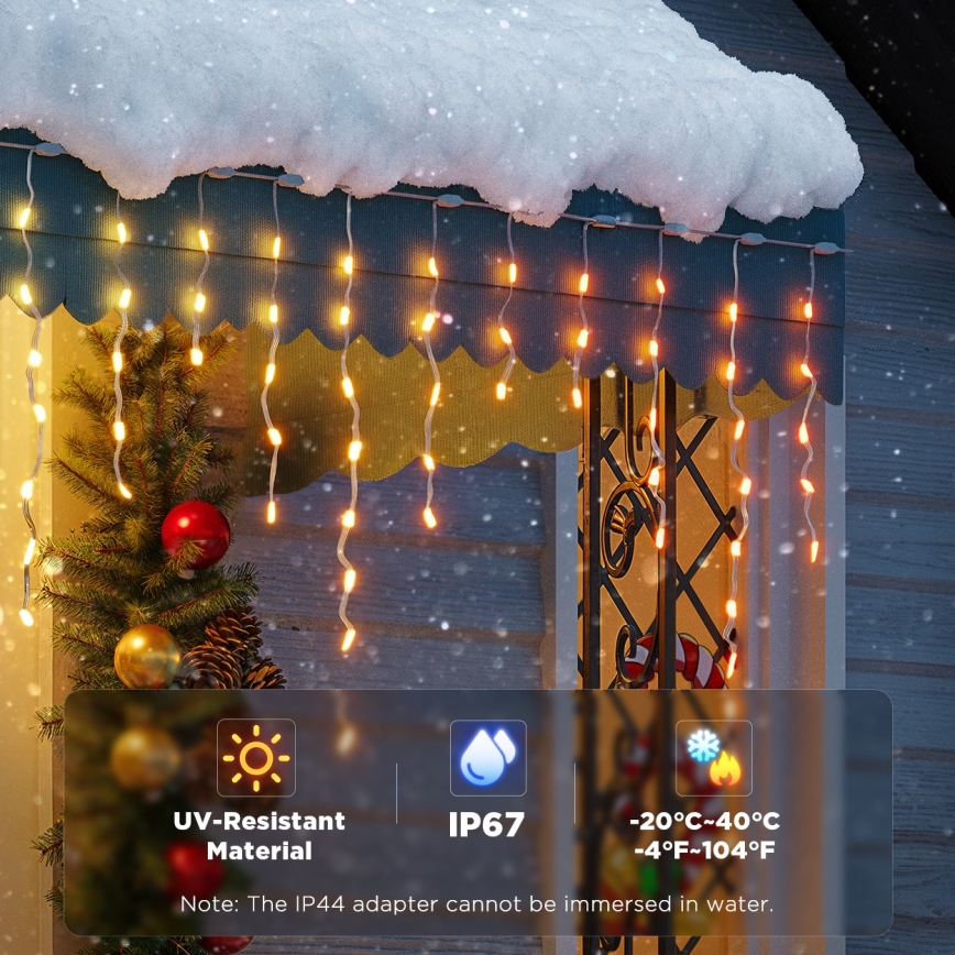 Govee - LED RGBIC Cordão de luzes tipo pingente para exterior 10m Wi-Fi Matter IP65