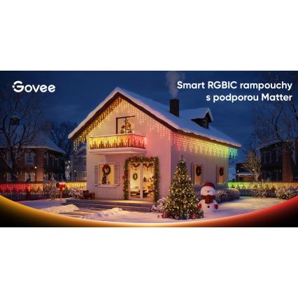 Govee - LED RGBIC Cordão de luzes tipo pingente para exterior 10m Wi-Fi Matter IP65