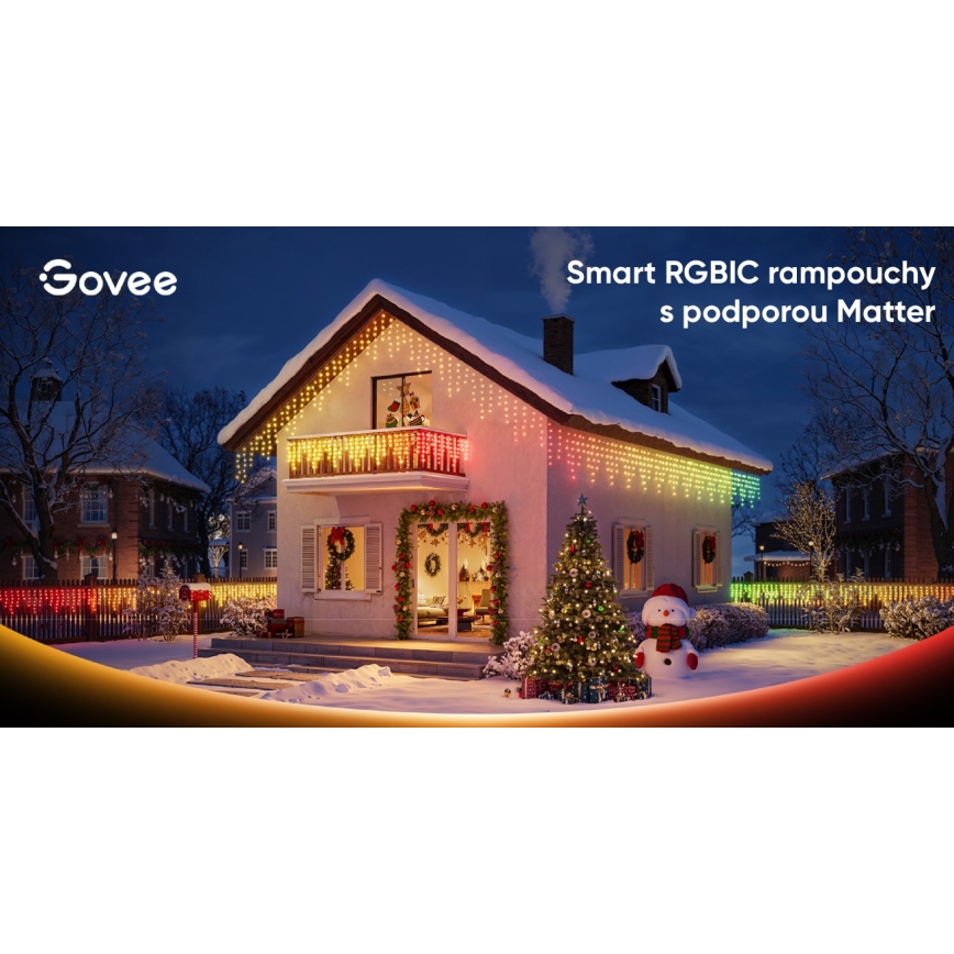 Govee - LED RGBIC Cordão de luzes tipo pingente para exterior 10m Wi-Fi Matter IP65