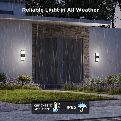 Govee - LED RGBIC Aplique de parede para exterior dimmerizável com sensor MATTER LED/230V IP65 2700-6500K Wi-Fi