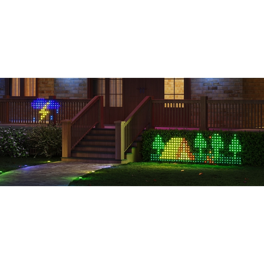 Govee - LED RGBIC Rede luminosa para exterior 143x85cm Wi-Fi Matter IP65