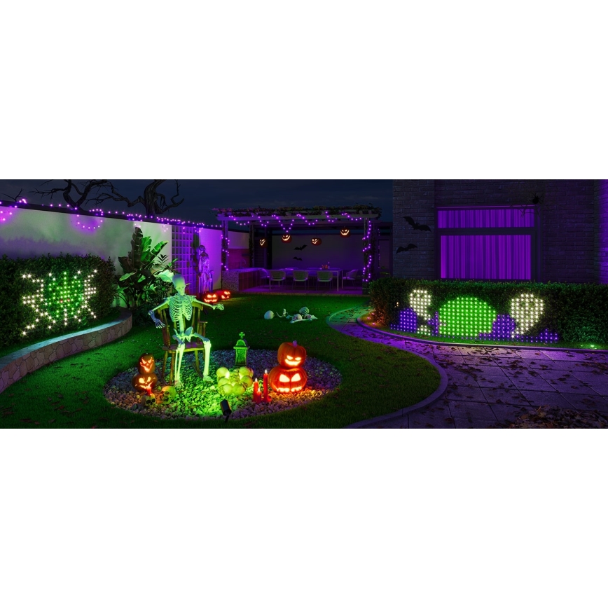 Govee - LED RGBIC Rede luminosa para exterior 143x85cm Wi-Fi Matter IP65