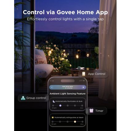 Govee - LED RGBICW Cordão solar 8xLED/6W/5V Wi-Fi Matter IP67