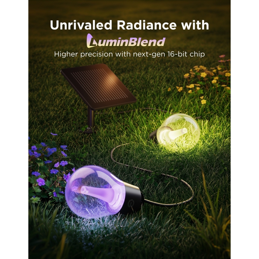 Govee - LED RGBICW Cordão solar 8xLED/6W/5V Wi-Fi Matter IP67