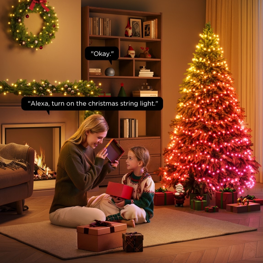 Govee - LED RGBICW Luzes de Natal para exterior 2700-6500K 20m Wi-Fi Matter IP65