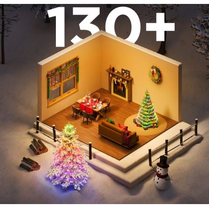 Govee - LED RGBICW Luzes de Natal para exterior 2700-6500K 20m Wi-Fi Matter IP65