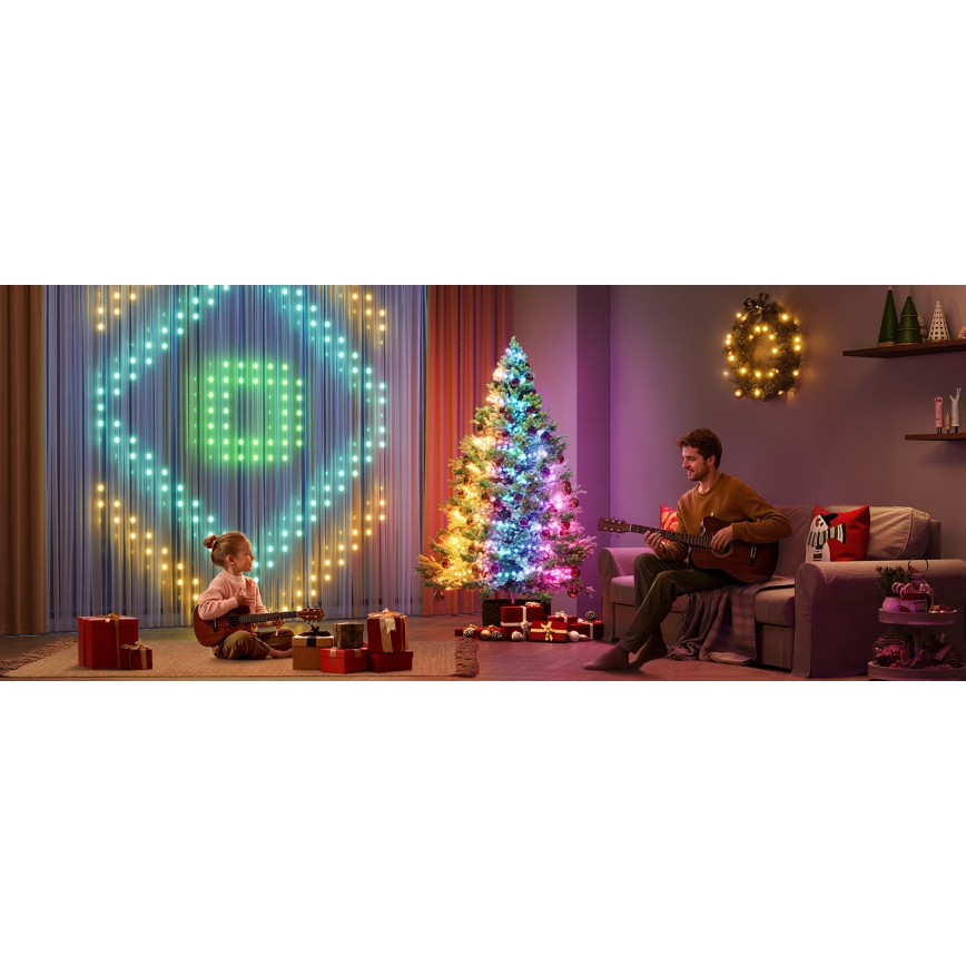 Govee - LED RGBICW Luzes de Natal para exterior 2700-6500K 20m Wi-Fi Matter IP65