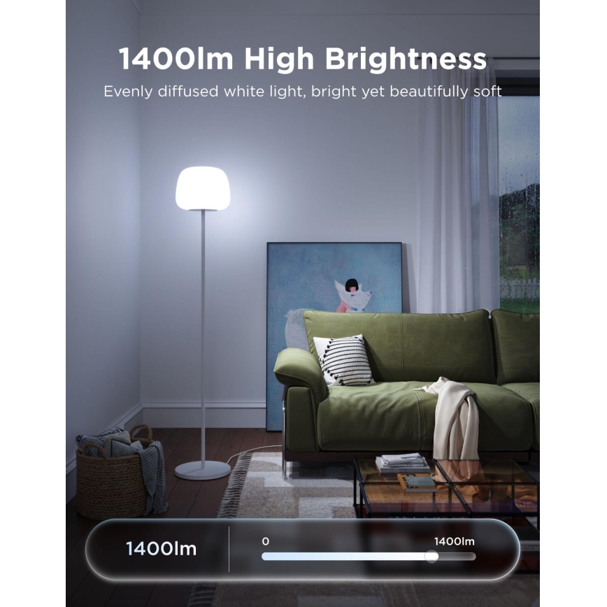 Govee - LED RGBICWW Candeeiro de pé dimerizável LANTERN MATTER LED/24W/230V Wi-Fi 160 cm