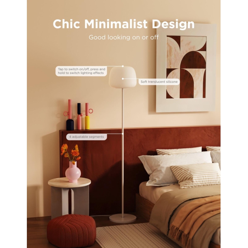 Govee - LED RGBICWW Candeeiro de pé dimerizável LANTERN MATTER LED/24W/230V Wi-Fi 160 cm
