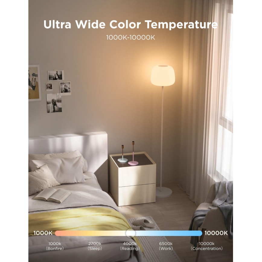 Govee - LED RGBICWW Candeeiro de pé dimerizável LANTERN MATTER LED/24W/230V Wi-Fi 160 cm